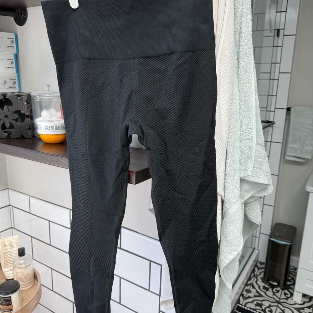SPANX Black Ribbed Leggings
